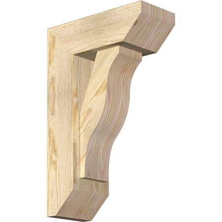 Ekena Millwork Funston Slat Rough Sawn Bracket w/ Offset Brace, Douglas Fir, 6"W x 14"D x 22"H BKT0604X14X22FST06RDF
